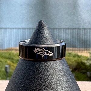 Denver Broncos Mens titanium ring. NFL. Unique gift idea
